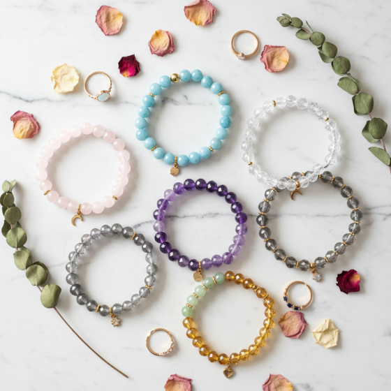 Multi Gemstone Crystal Energy Bracelet Set